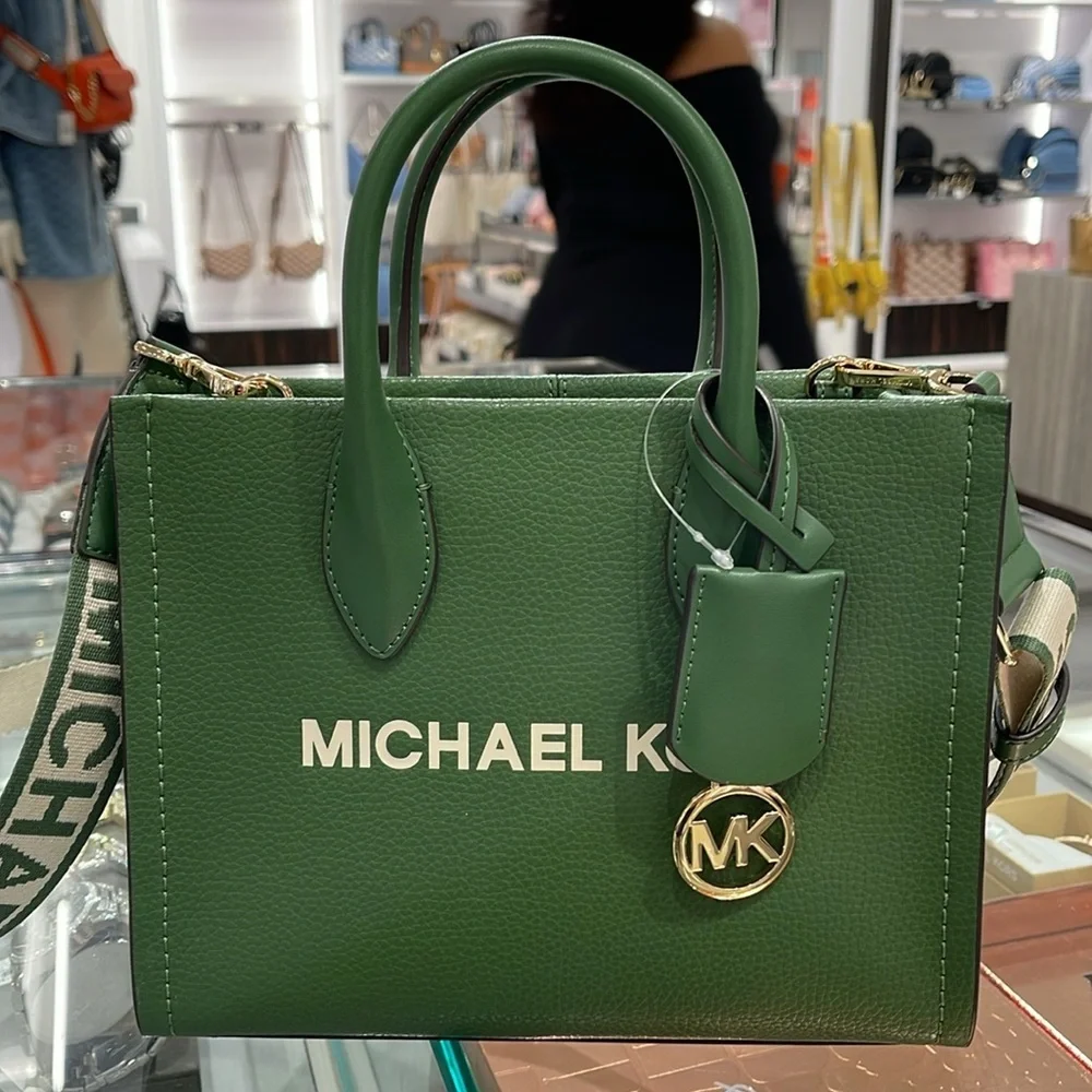Michael Kors Mirella Small Pebbled Leather Shopper Crossbody XBODY Bag MK NWT